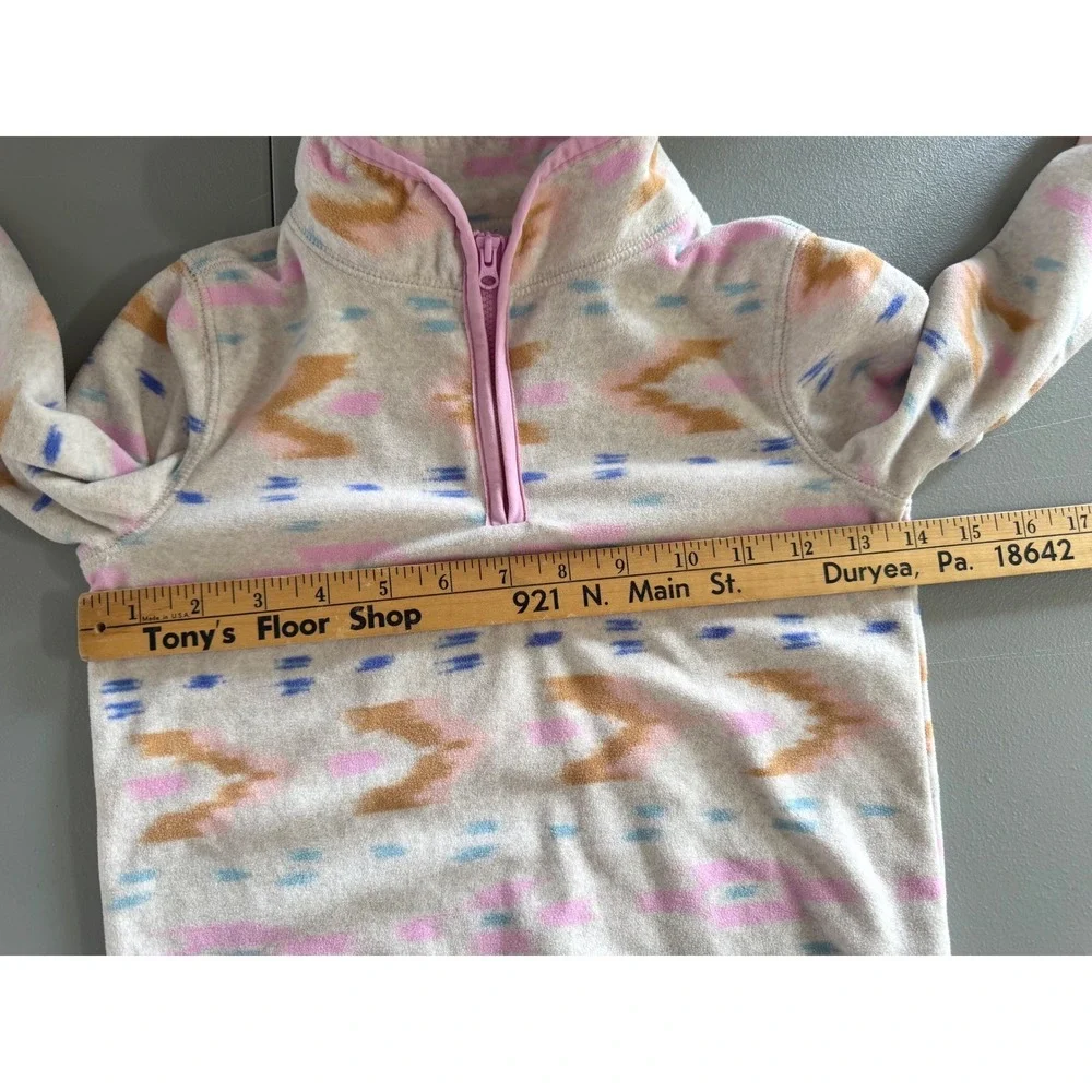 OshKosh Bgosh Kids Girls 6/6x Fleece Quarter Zip Pullover Southwestern Ikat Pink